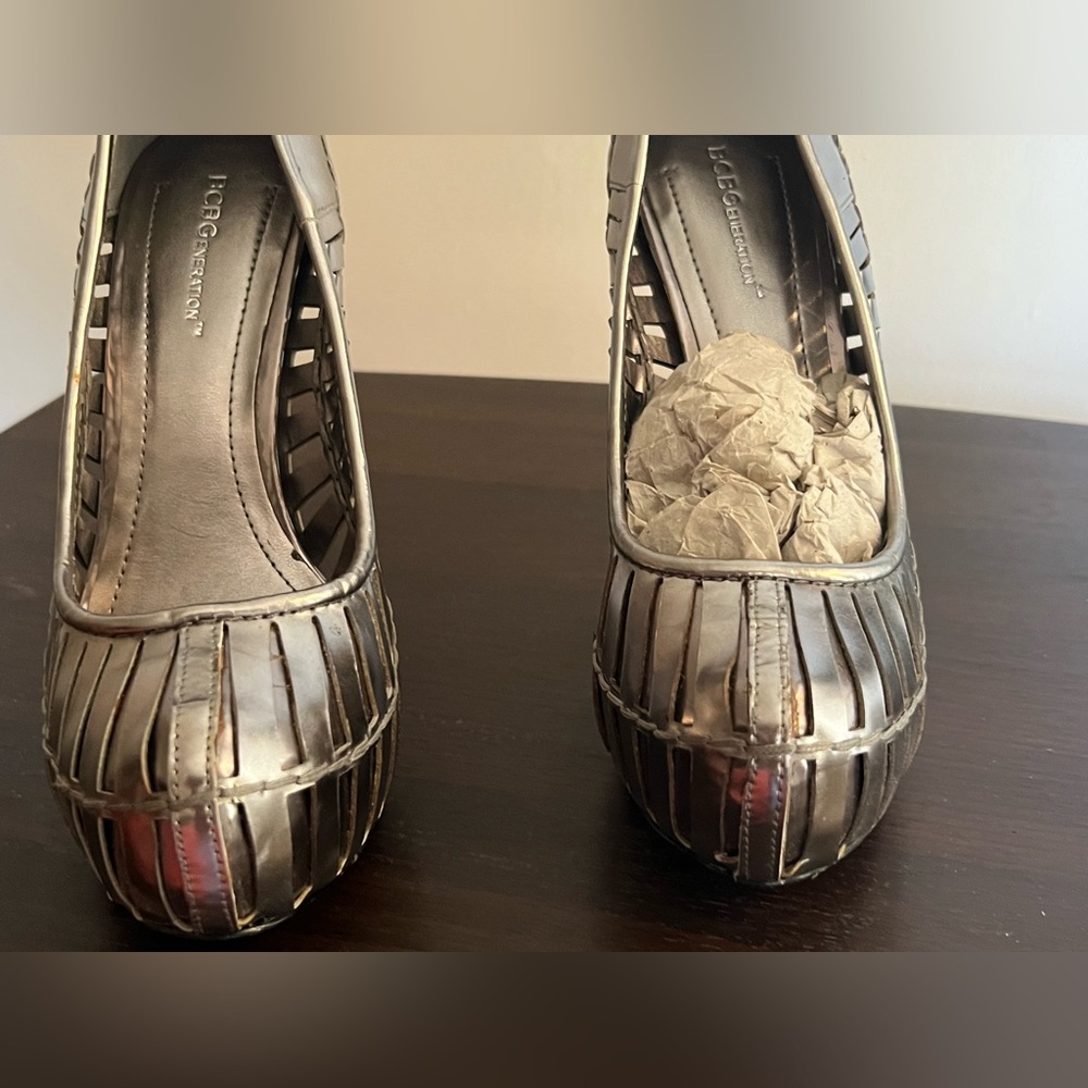 BCGG, Silver High Heel Stilettos SZ 8